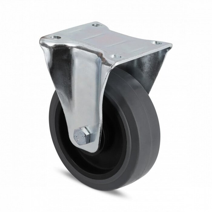 Elastische Gummi-Bockrolle 125 mm - Kugellager - 250 kg