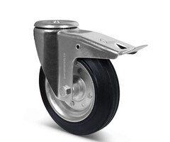 Vollgummi Lenkrolle mit Bremse 200 mm - 205 kg