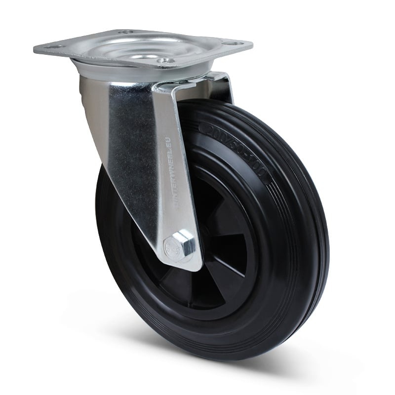 Gummi Lenkrolle 200 mm - Rollenlager - 205 kg