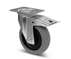 Elastische Gummi Lenkrolle mit Bremse 125 mm - 220 kg