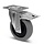 Gummilenkrolle mit Bremse 125 mm - Kugellager - 220 kg