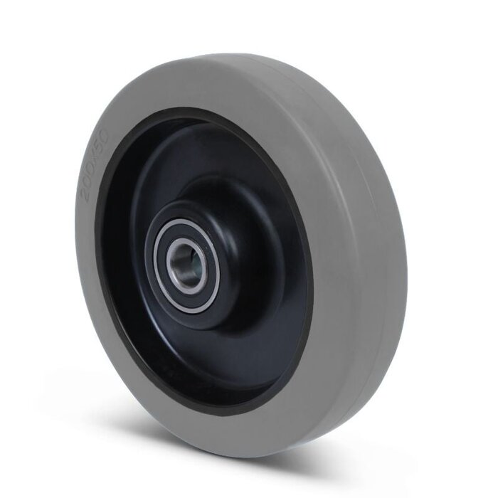 Gummirad 200 mm - Kugellagerbohrung 20 mm - 400 kg