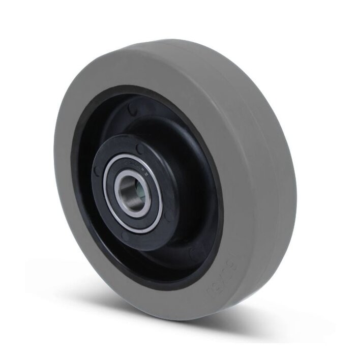 Gummirad 160 mm - Kugellagerbohrung 20 mm - 350 kg