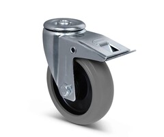 Elastische Gummi Lenkrolle mit Bremse 125 mm - 220 kg