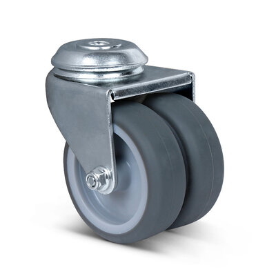 Doppellenkrolle 75 mm - Bolzenloch - 120 kg