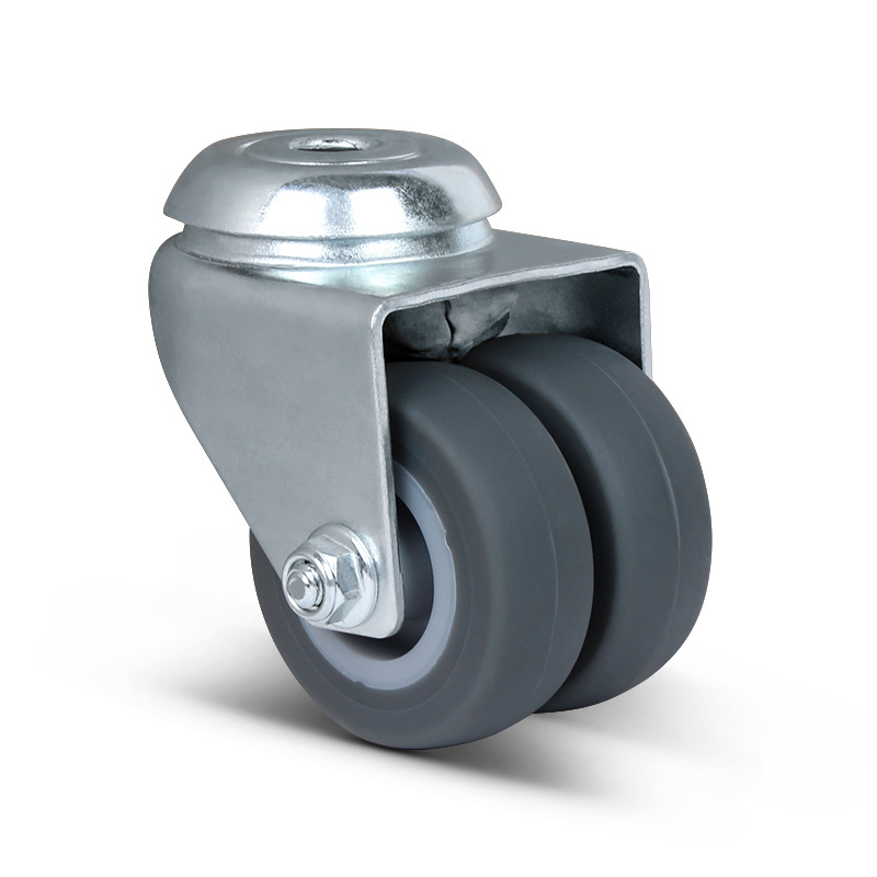 Doppel Lenkrolle 50 mm - Bolzenloch - 80 kg