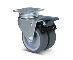 Doppellenkrolle mit Bremse 75 mm - 120 kg