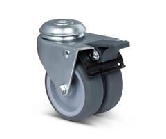 Doppellenkrolle mit Bremse 75 mm - 120 kg