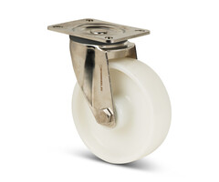 Edelstahl Lenkrollen 80 mm Nylon - 120 kg