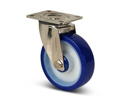 Polyurethan-Lenkrolle 80 mm - Edelstahl - 120 kg