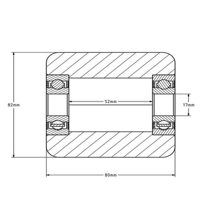 Polyamid Hubwagenrolle 82x80 mm - Edelstahl Kugellager - 800 kg