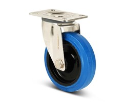 Edelstahl Lenkrollen 80 mm Gummi - 110 kg