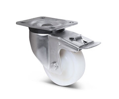 Derby Ruote Lenkrollen mit Bremse aus Edelstahl 125 mm Nylon - 700 kg