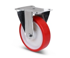 Bockrolle aus Edelstahl 160 mm PU - 350 kg