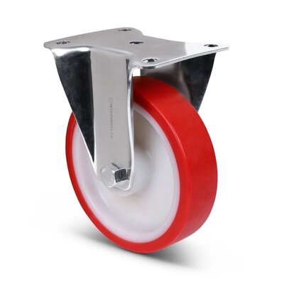 Edelstahl Bockrolle 160 mm - Rollenlager - 350 kg