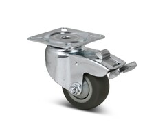 TPR-Gummi Lenkrolle mit Bremse 50 mm - Kugellager - 50 kg