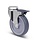 Lenkrollen mit Bremse aus Edelstahl 100 mm - Gummi - 80 kg