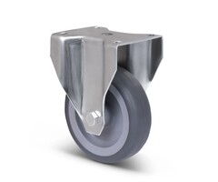 Derby Ruote Bockrolle aus Edelstahl 80 mm Gummi - 60 kg