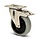 Lenkrollen mit Bremse aus Edelstahl 125 mm - Elastischer Gummi - 190 kg