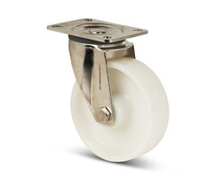 Edelstahl Lenkrollen 200 mm Nylon - 300 kg