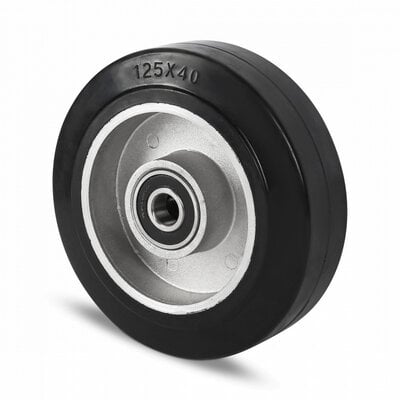 Elastisches Gummirad 100 mm - Kugellager 15 mm - 160 kg