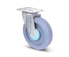 Edelstahl Lenkrolle 200 mm Gummi - 400 kg