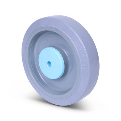 Rad aus rostfreiem Stahl 200 mm - Gummi - Kugellager - 400 kg