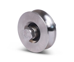 Edelstahl Rillenrad 78 mm mit U Rille - 200 kg