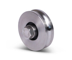 Edelstahl Rillenrad 60 mm mit U Rille - 100 kg