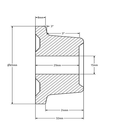 Spurkranzrolle Polyamid  50 mm - 100 kg