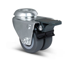 Doppel Lenkrolle mit Bremse 50 mm - 80 kg