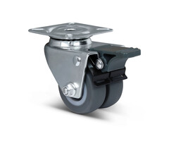Doppel Lenkrolle mit Bremse 50 mm - 80 kg