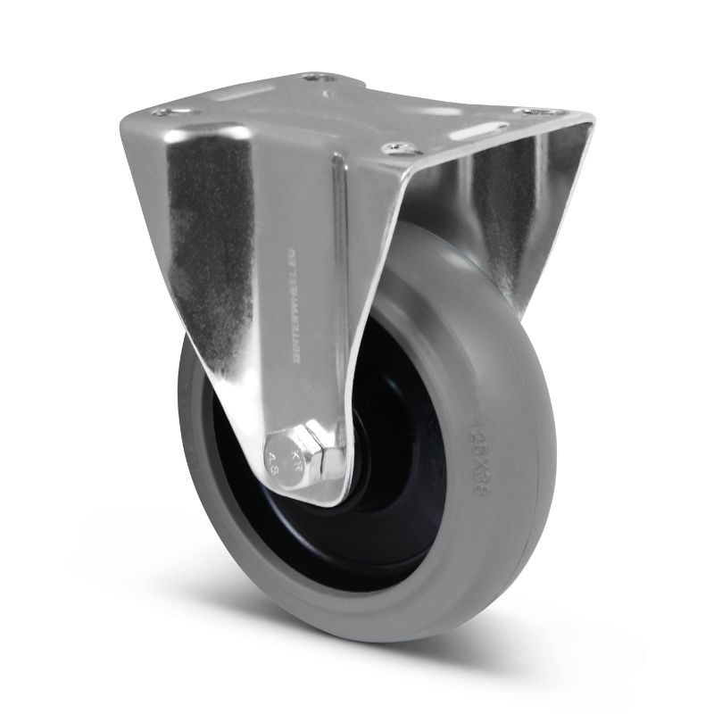 Elastische Gummi-Bockrolle 125 mm - Kugellager - 220 kg