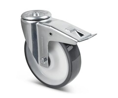 PU Lenkrolle mit Bremse 200 mm - 400 kg