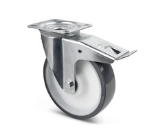 PU Lenkrolle mit Bremse 200 mm - 400 kg