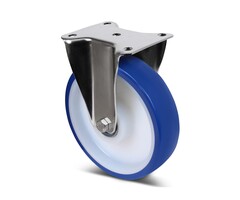 Edelstahl PU Bockrolle 160 mm - 450 kg