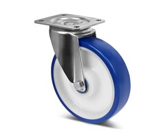 Edelstahl PU Lenkrolle 160 mm - 450 kg