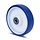 Edelstahl Rad 160 mm - blau - PU - Rollenlager - 450 kg