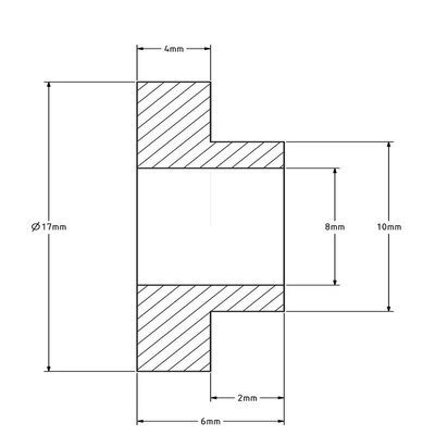 Wellenhülse (T) - 10x8x6 mm | Stahl verzinkt