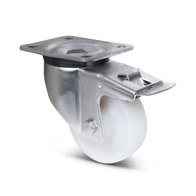 Derby Ruote Lenkrollen mit Bremse aus Edelstahl 125 mm - Nylon - 700 kg