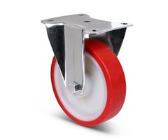 Bockrolle aus Edelstahl 160 mm PU - 350 kg