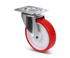 Edelstahl Lenkrolle 160 mm PU - 350 kg