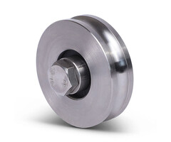 Edelstahl Laufrolle 60 mm mit runder U-Nut - 100 kg
