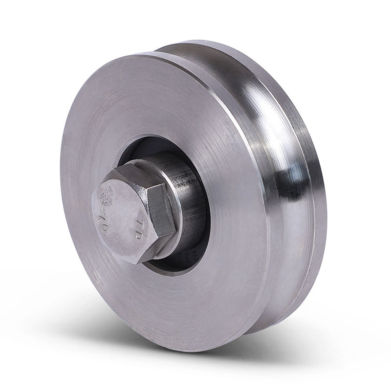 Edelstahl Rillenrad 60 mm mit Rund Nut - 100 kg