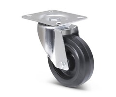 Hitzebeständige Gummi Lenkrolle 100 mm bis +250 °C - 80 kg