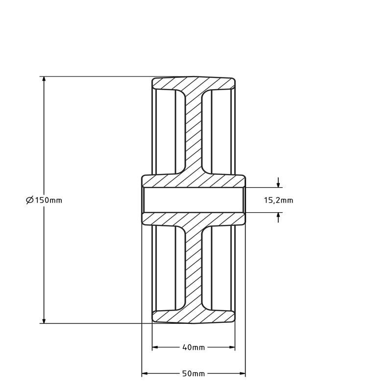 Hitzebeständiges Rad 150 mm - bis +120 °C - 400 kg