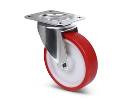 Edelstahl Polyurethan Lenkrolle 160 mm - 350 kg