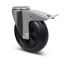 Vollgummi Lenkrolle mit Bremse 160 mm - 135 kg