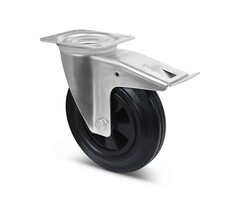 Vollgummi Lenkrolle mit Bremse 160 mm - 140 kg