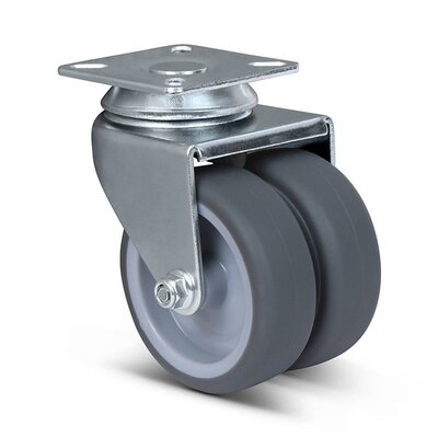 Apparate-Doppelrolle 75 mm - Gleitlager - Platte - 120 kg